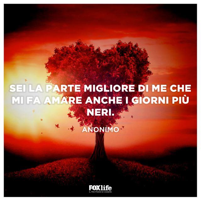 Frase sei la parte migliore di me Albero con chioma a forma di cuore