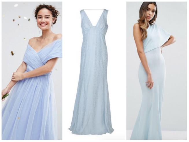 Abiti azzurri Collage di abiti azzurri in stile Hailey Baldwin al MET Gala