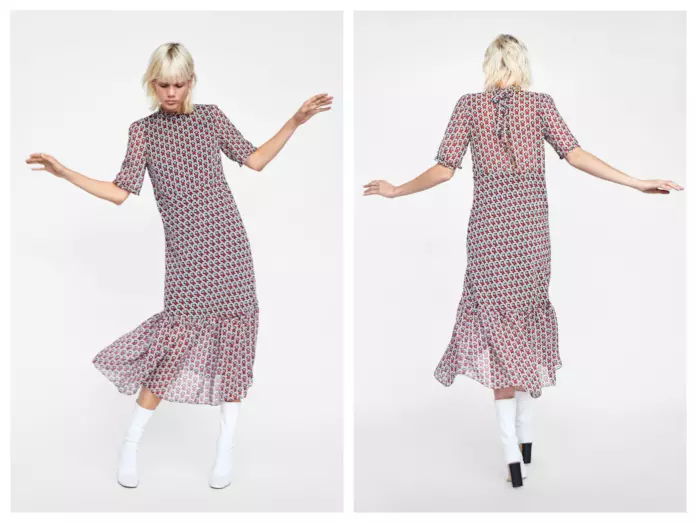 Vestito midi con stampa cuori moda autunno 2018 Con i loghi il vestito midi di tendenza autunno 2018