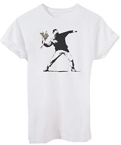 T-Shirt Banksy Lancio di Fiori