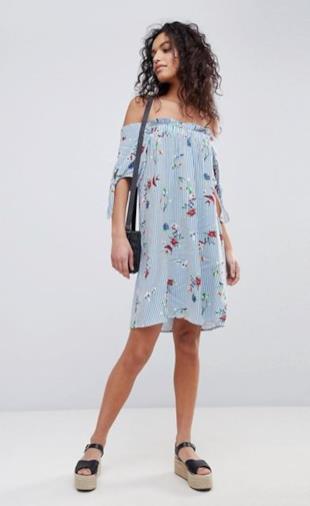 Vestitino blu stile Bardot