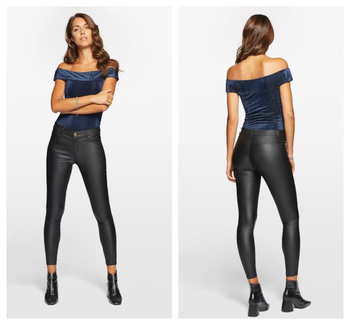 Body in velluto a coste blu di moda per l'autunno 2018 In velluto a coste il body di tendenza per l'autunno 2018