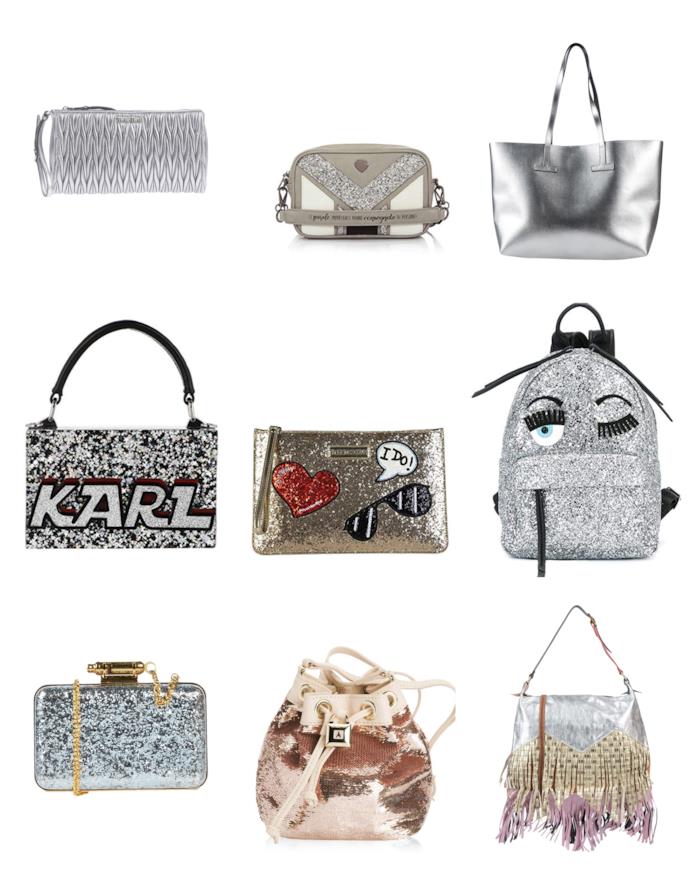 Borse metallizzate e con le paillettes di moda per l'autunno 2018 Borse con le paillettes di tendenza per l'autunno 2018