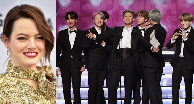 Emma Stone e i BTS Emma Stone e la band coreana BTS