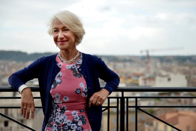 L'attrice Helen Mirren a Roma Helen Mirren su un terrazzo di Roma