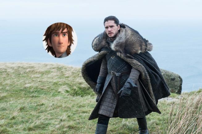 Jon Snow come Hiccup di Dragon Trainer Jon Snow turbato