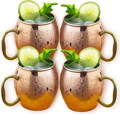 Set di 4 tazze in rame per il Moscow Mule