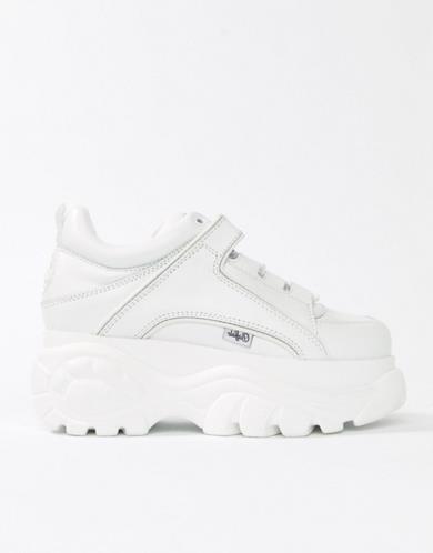 Sneakers classiche platform molto alte bianche