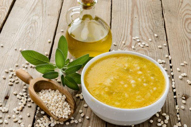 Zuppa d'orzo con zucca e fagioli Orzo con zucca e fagioli