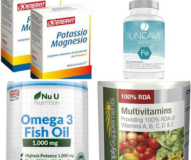 Integratori alimentari Integratori di vitamine e sali minerali per lo sportivo