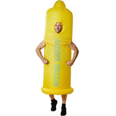Costume Adulti Gonfiabile - Preservativo con Scritta Mister Safety
