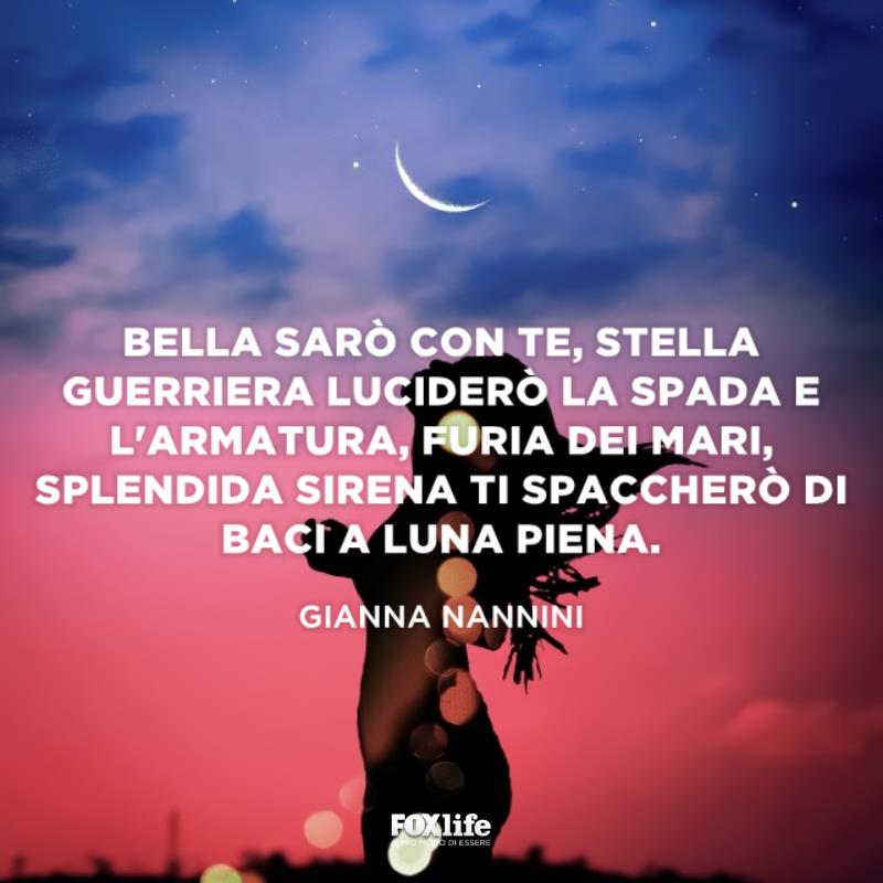 Frase Nannini Ragazza con il viso rivolto alla luna