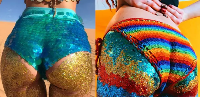 La nuova tendenza dell'estate è il fondoschiena glitterato Un esempio di fondoschiena glitterato