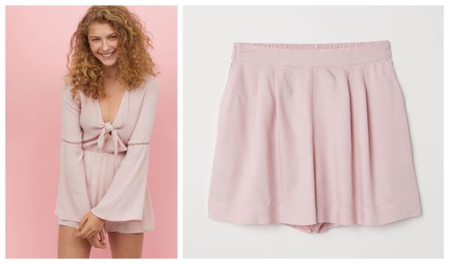 Shorts e tuta corta in Millennial Pink per l'estate 2018 Tuta e shorts in rosa di tendenza per la P/E 2018