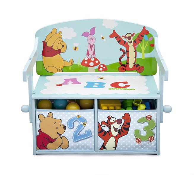 Panca di Winnie the Pooh La panca di Winnie The Pooh per mettere tutti i giocattoli in ordine
