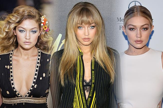 I tagli dei capelli della modella Gigi Hadid La modella Gigi Hadid con i capelli lisci raccolti