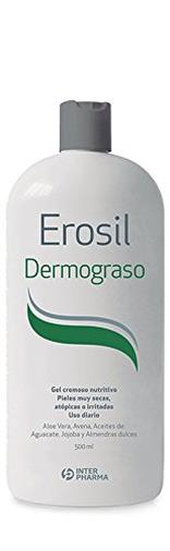 EROSIL - Dermograsso Gel doccia pelle atopica, secca e irritata. Gel senza parabeni con aloe vera e avena - 500 ml