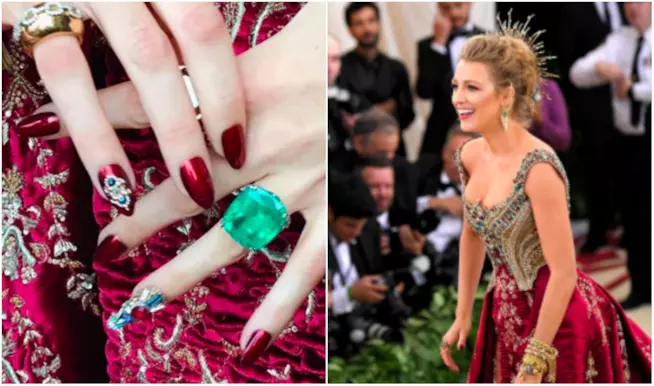 Le unghie di Blake Lively al MET Gala Collage tra Blake Lively e le sue unghie al MET Gala
