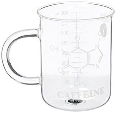 Mug con molecole chimiche in vetro