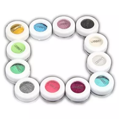12 Scatole di Ombretto Polvere Trucco Glitter