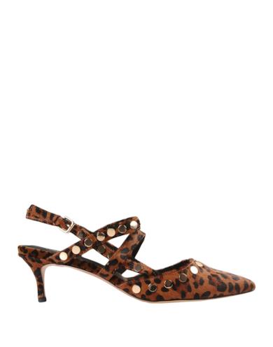 Slingback animalier con applicazioni in metallo