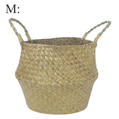 Cesta in fibra naturale intrecciata a mano