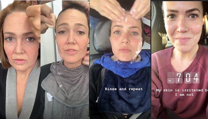 La rimozione del trucco di Mandy Moore Mandy Moore