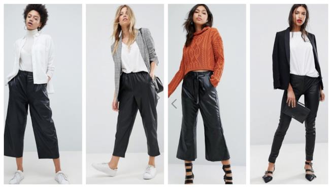 Pantaloni effetto pelle di moda per l'autunno inverno 2018-19 In similpelle i pantaloni di tendenza autunno inverno 2018-19