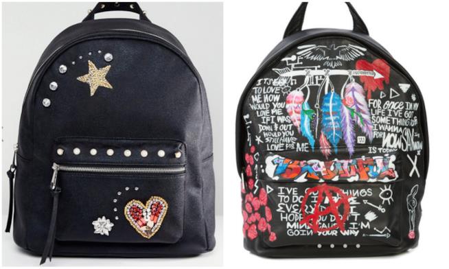 Zaino Hippie Collage di zaini neri hippie