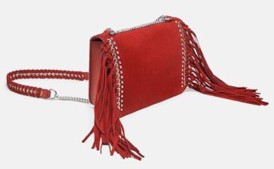 Borsa rossa con le frange