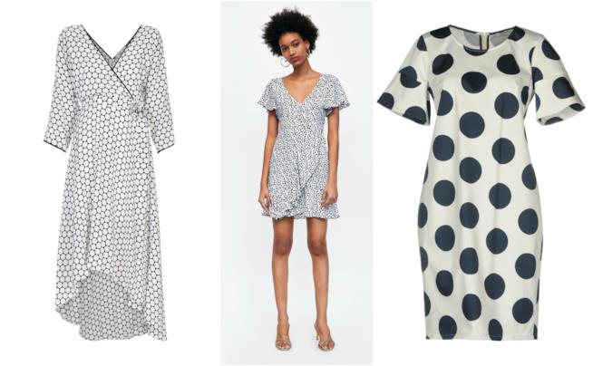 Vestiti a pois longuette e tubino moda Primavera Estate 2018 Gli abiti a pois tendenza moda primavera 2018