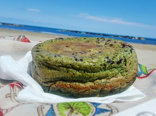 Pancake alto Tortino verde con semi