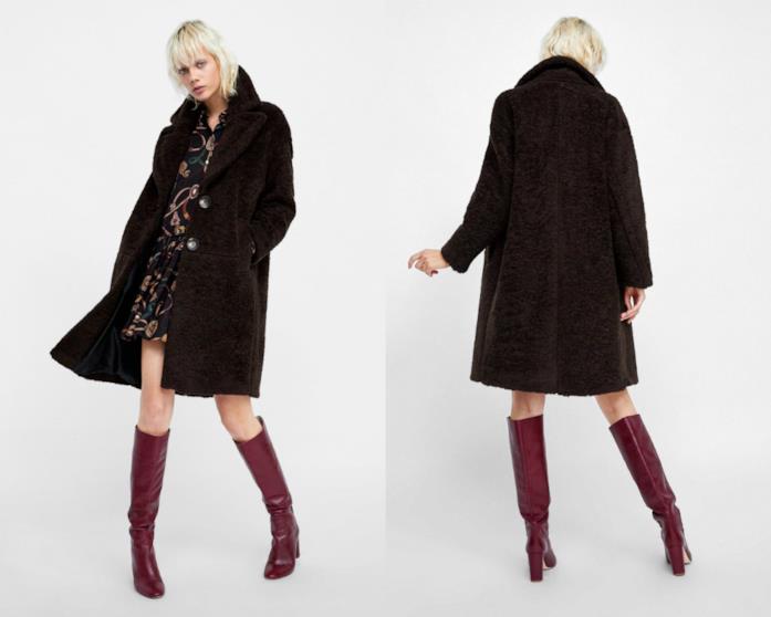 Cappotto finta pelliccia di tendenza per l'autunno 2018 Cappotto finta pelliccia di moda
