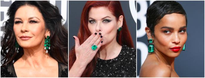 Golden Globes 2018 - smeraldi Tre dive con gli smeraldi sul red carpet Golden Globes