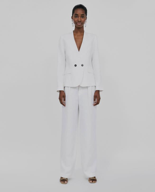 Tailleur bianco in lino Tailleur Zara in lino