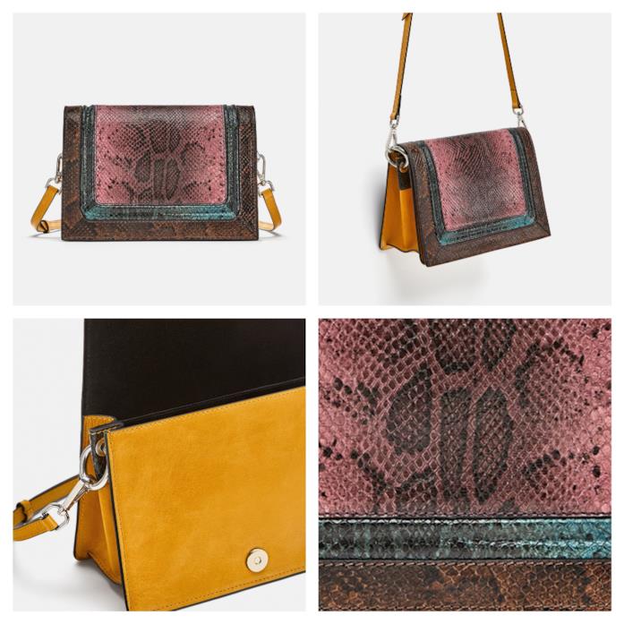 Borsa pitonata di moda per l'autunno e inverno 2018-2019 Con la stampa pitonata, la borsa di tendenza A/I 2018-2019