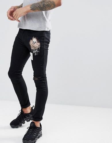 Jeans skinny stile motociclista