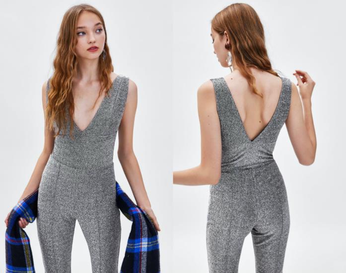 Body effetto lamè di tendenza per l'autunno 2018 Body effetto metallizzato