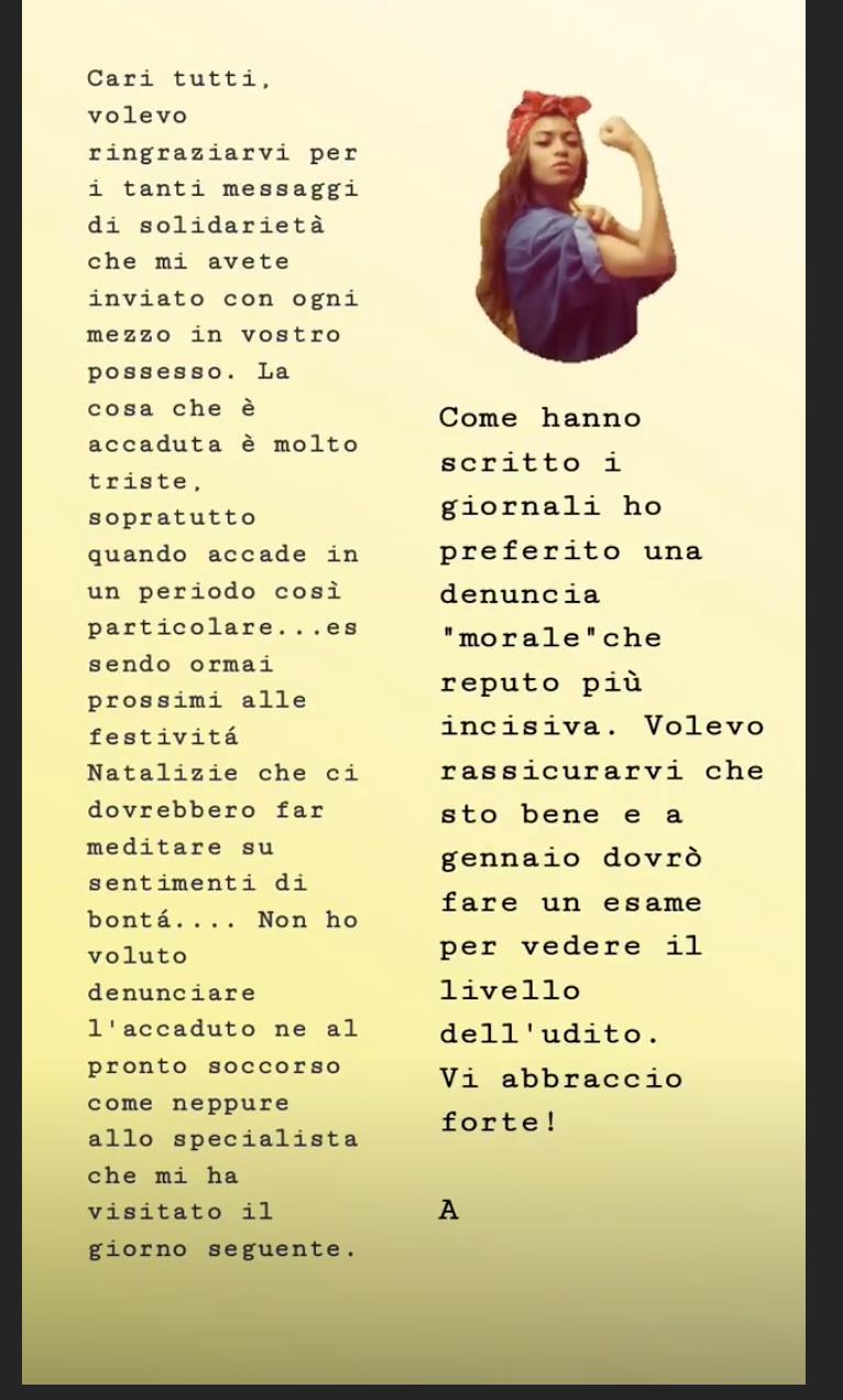 Il messaggio di Angelo Sanzio, il Ken Italiano, dopo l'aggressione subita. Il messaggio di Angelo Sanzio, il Ken Italiano.