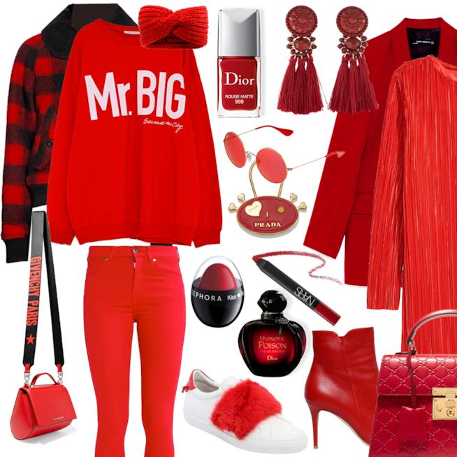 Idee outfit total red Come vestirsi total red