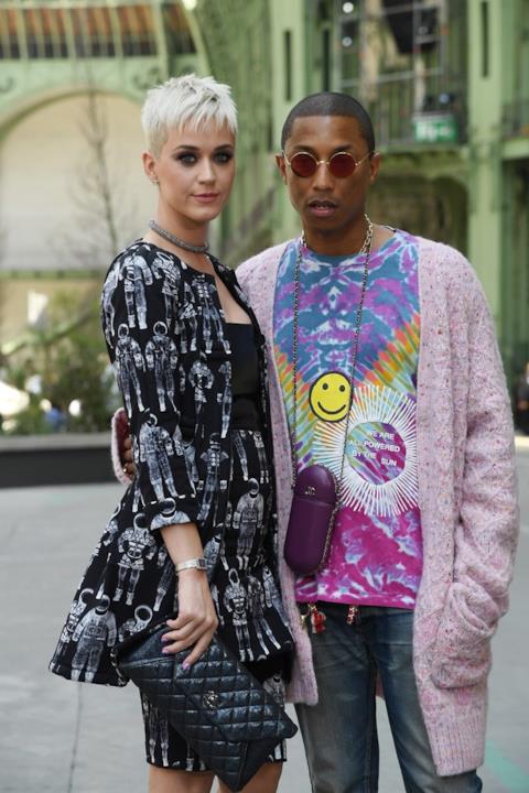 Pharrell Williams e Katy Perry alla sfilata Chanel