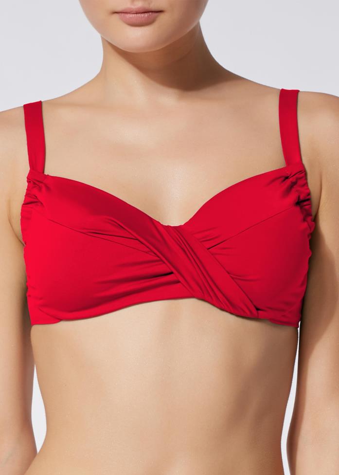 Costume bikini a balconcino Bikini a balconcino con ferretto, colore rosso
