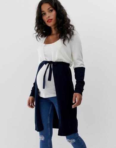 Cardigan premaman colourblock