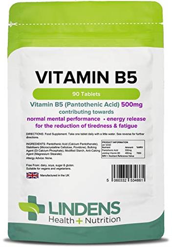 Compresse di vitamina B5 da 500 mg