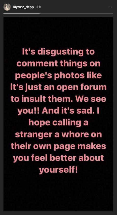 Lily-Rose Depp - hater La risposta di Lily-Rose agli hater su Instagram