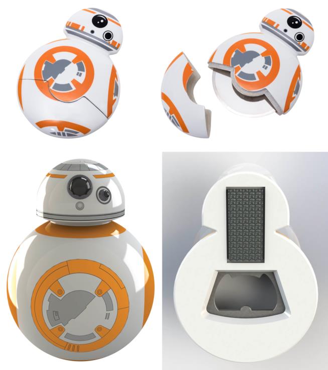 Taglia pizza e apribottiglie star wars Taglia pizza e apri-bottgilie a forma del droide BB-8 di Star Wars