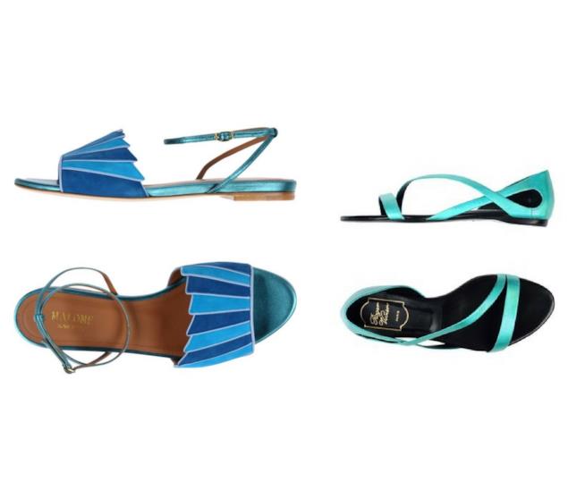 Sandali bassi Sandali flat da donna con fascette e lacci alla caviglia