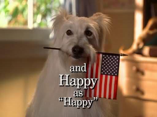 Il cane Happy nella sigla di Settimo Cielo Il cagnolino Happy (interpretato da Happy) nella sigla di Settimo Cielo