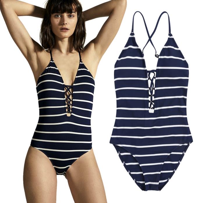 Costume righe alla marinara oysho 2018 Costumi da bagno donna Oysho a righe alla marinara