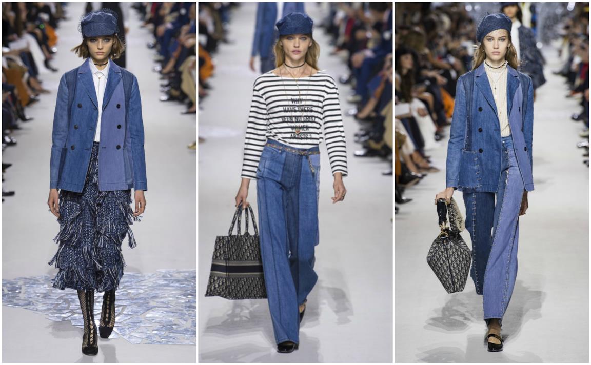 Il denim protagonista della sfilata di Dior P/E 2018